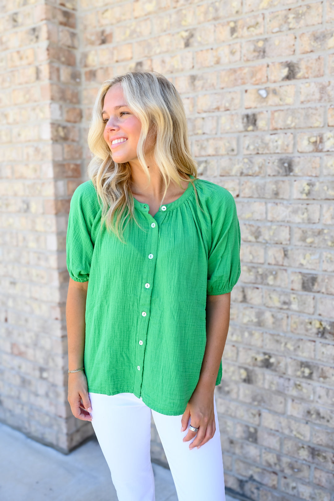 Emerald Days V-Neck Top