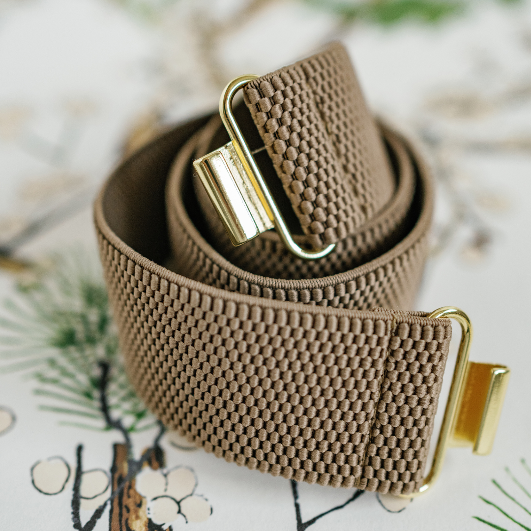 Taupe Interchangeable Stretch Belt Band - Flexible & Stylish: Taupe / M