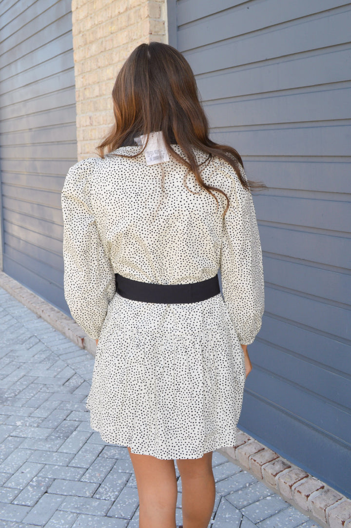 Jana Dress in Black Pinpoints