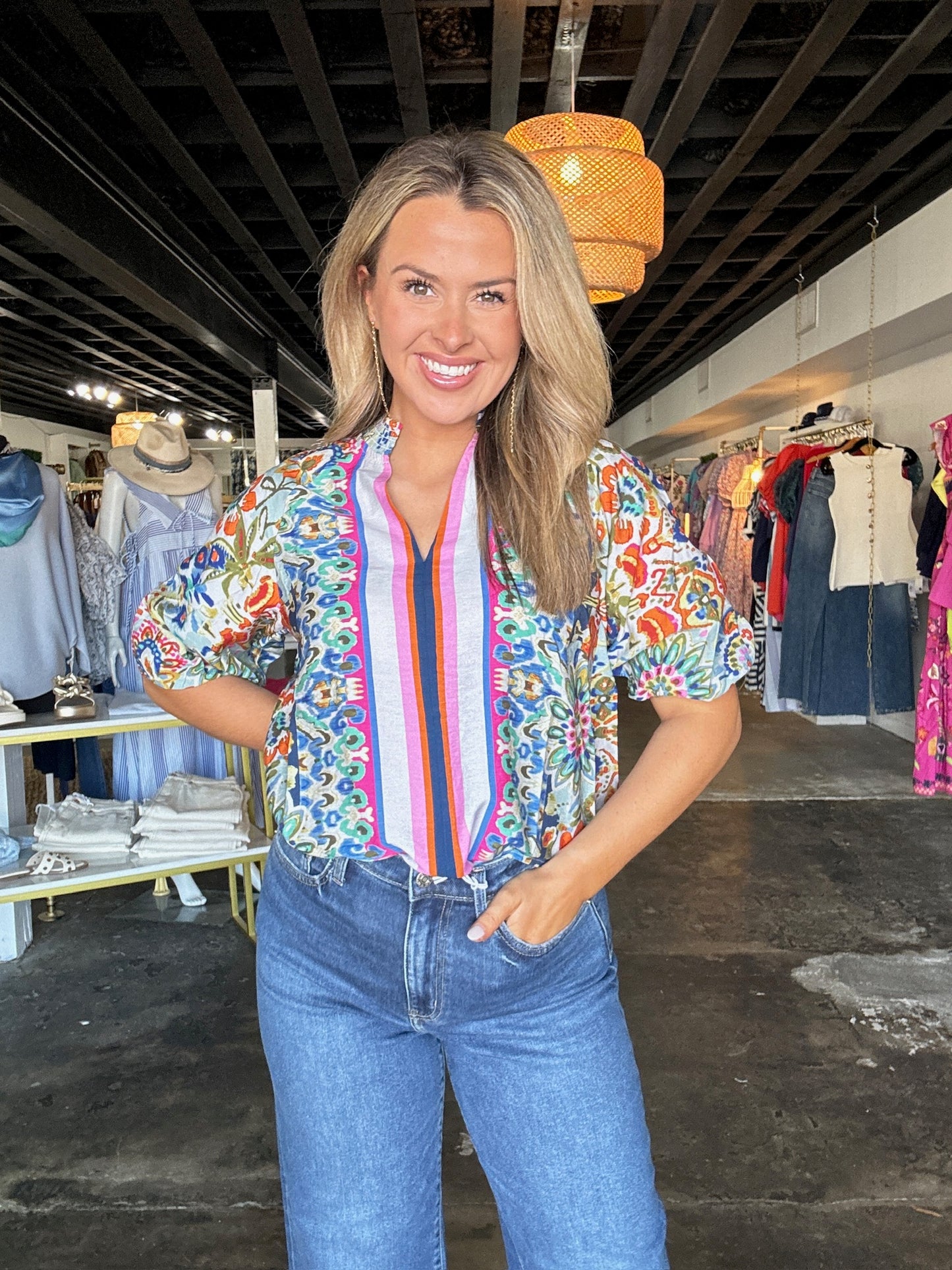 Cream Floral Top