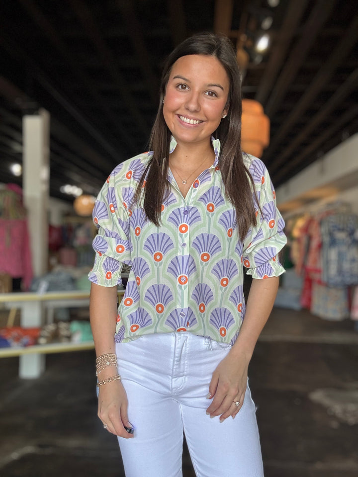 Lilac Fans Blouse