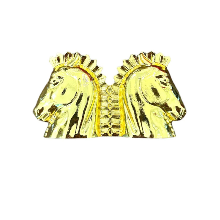 Gold Trojan Horse Interchangeable Artisan Metal Belt Buckle