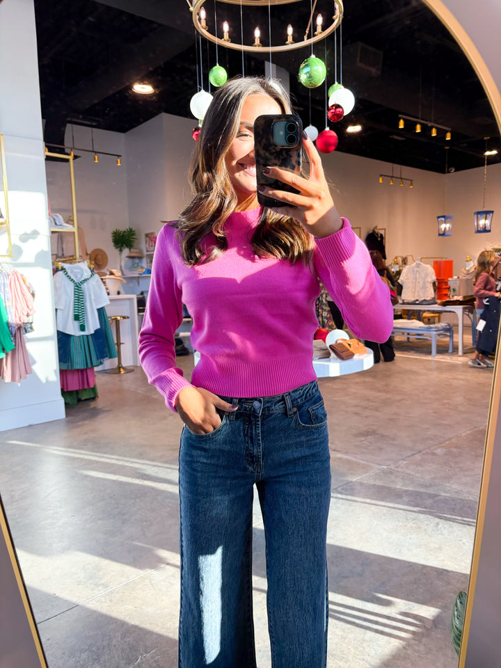 Babysoft Pink Long Sleeve Crewneck Sweater