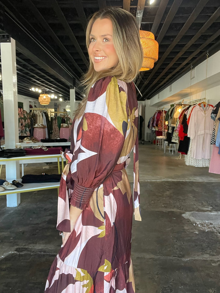 Harvest Rhythm Pleated Maxi Dress