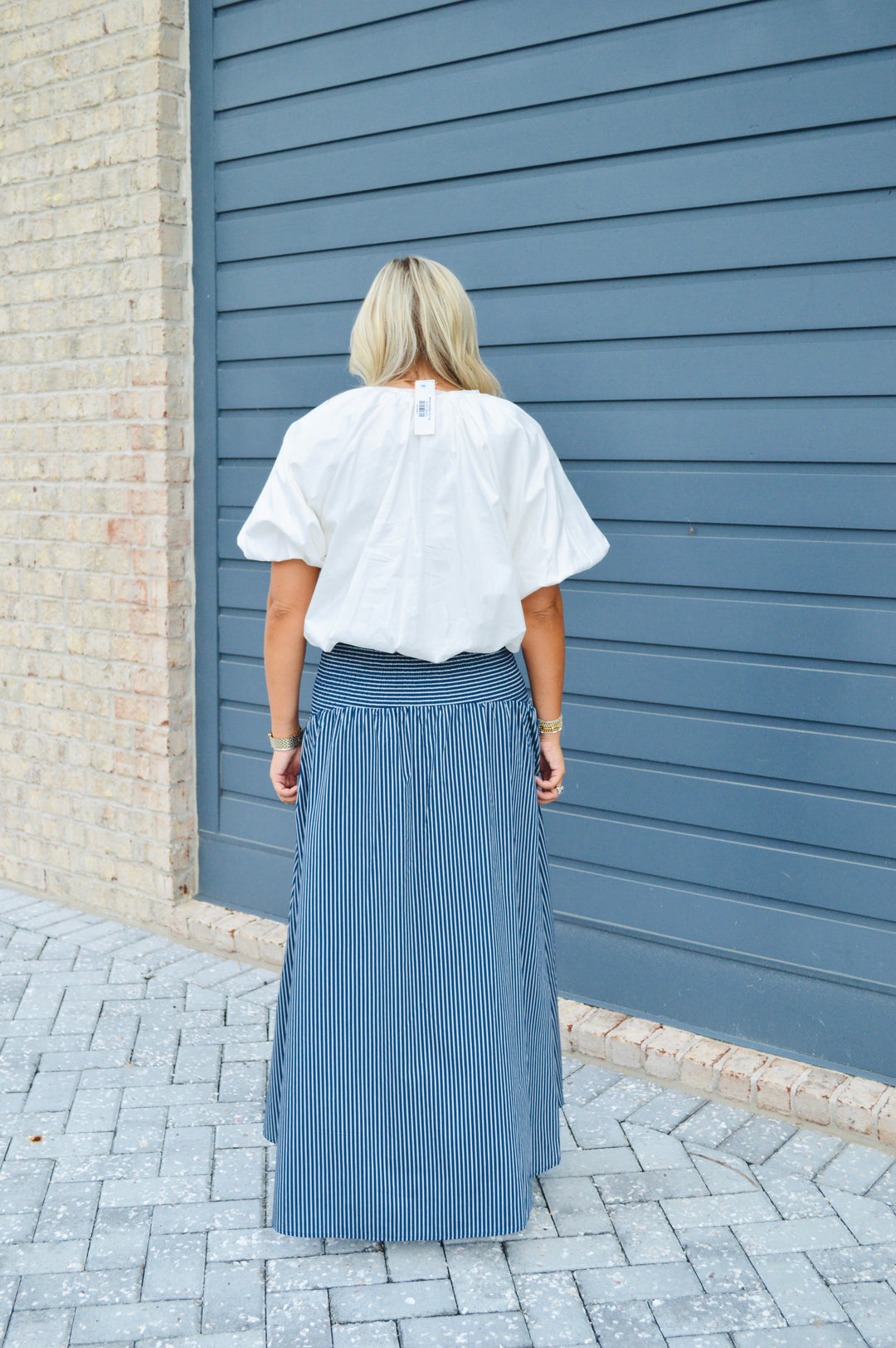 White Bubble Tie Top