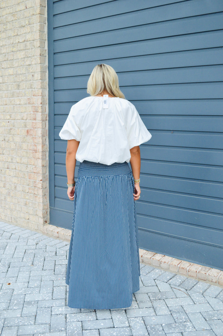 White Bubble Tie Top