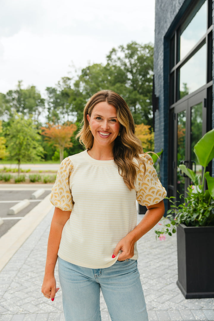 Mustard Striped Top