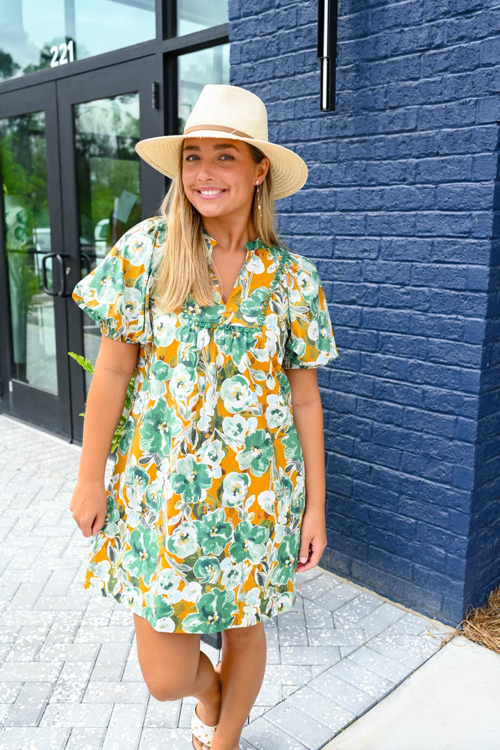 Earthy Floral Dress