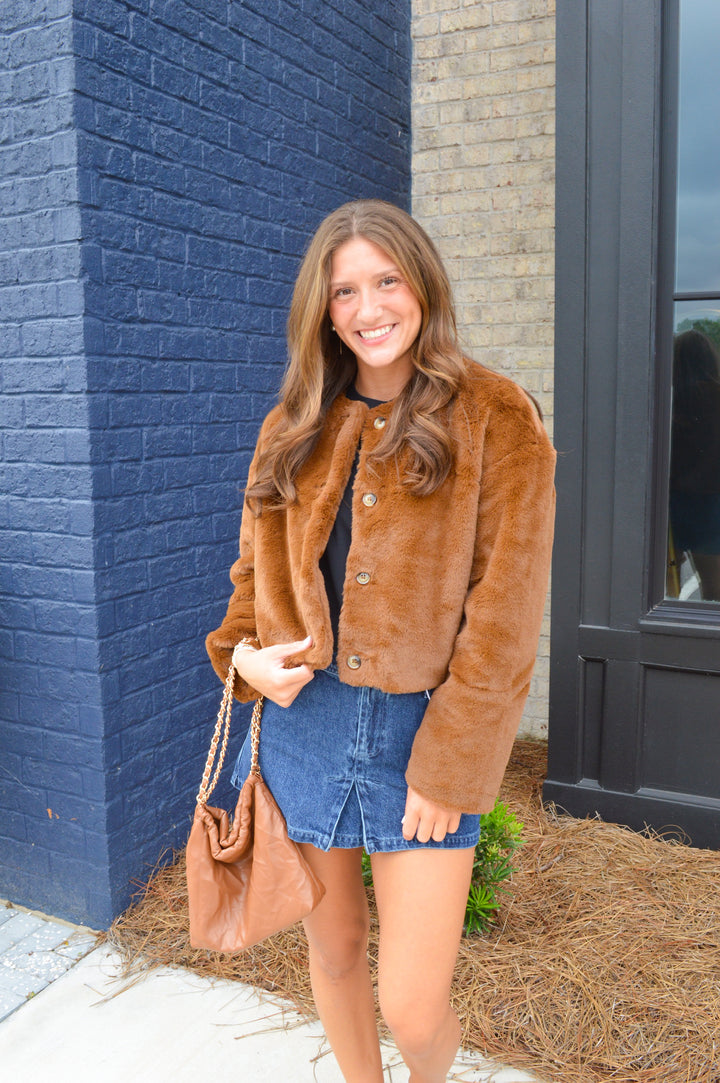Faux Fur Cropped Jacket