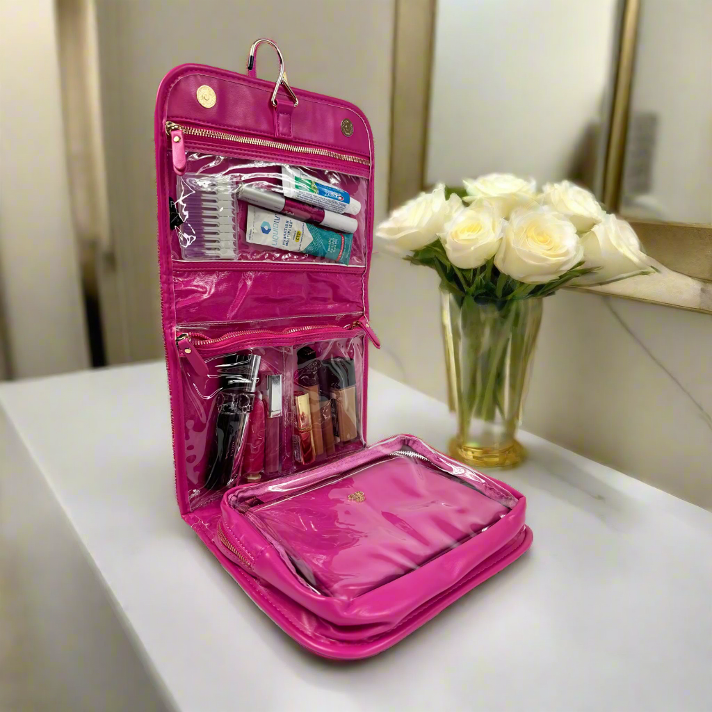 Classic Toiletry Case - Fuchsia Velvet