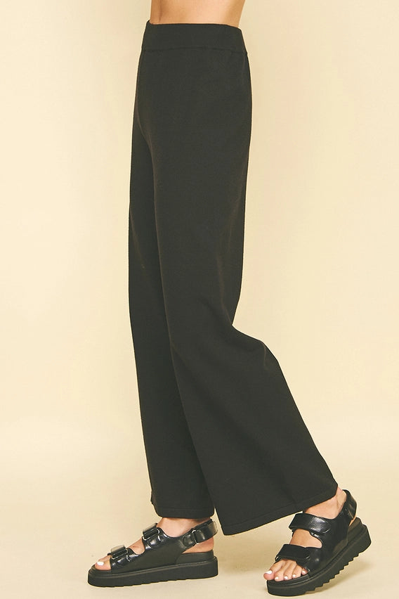 Black Wide Leg Sweater Pants