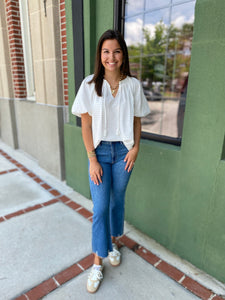 White Pleated Top