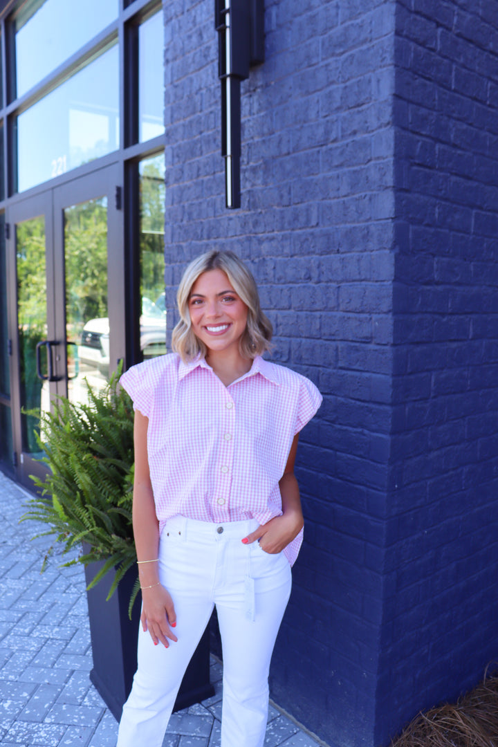 Pink Gingham Top