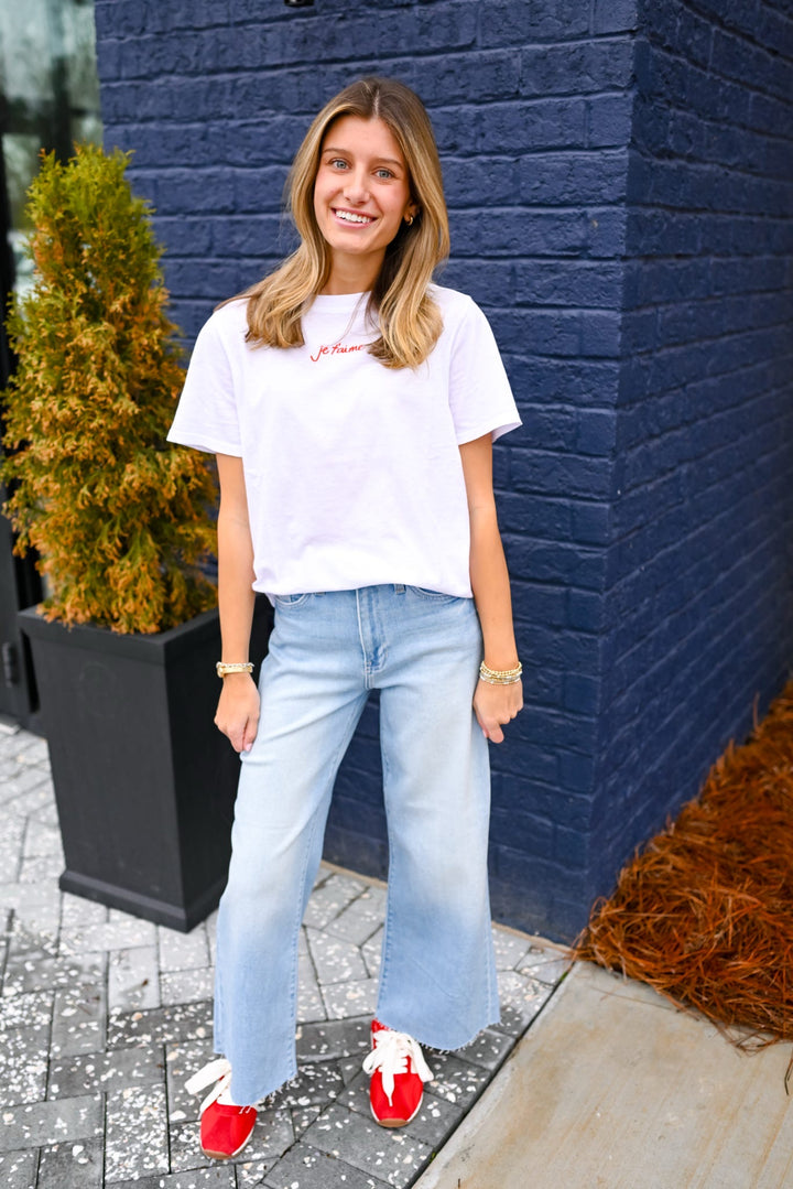 White Je T'aime Tee
