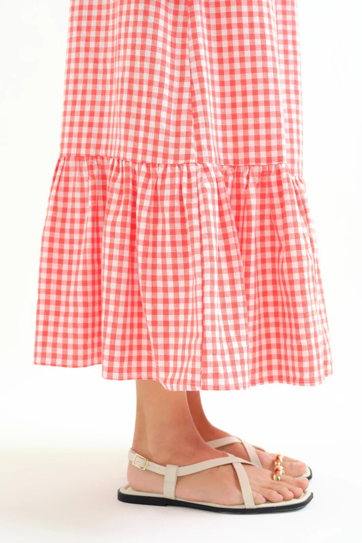 Red Gingham Maxi SKirt