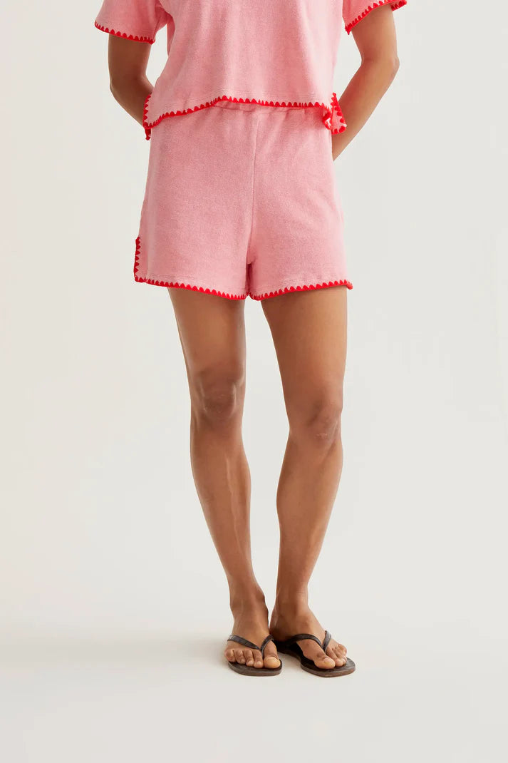 Pink Terry Shorts Set