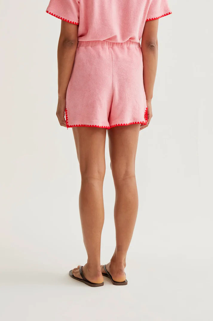 Pink Terry Shorts Set