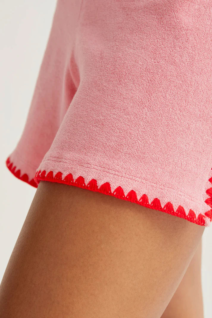 Pink Terry Shorts Set