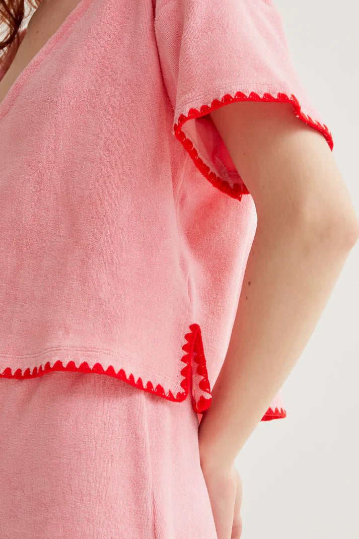 Pink Terry Shorts Set