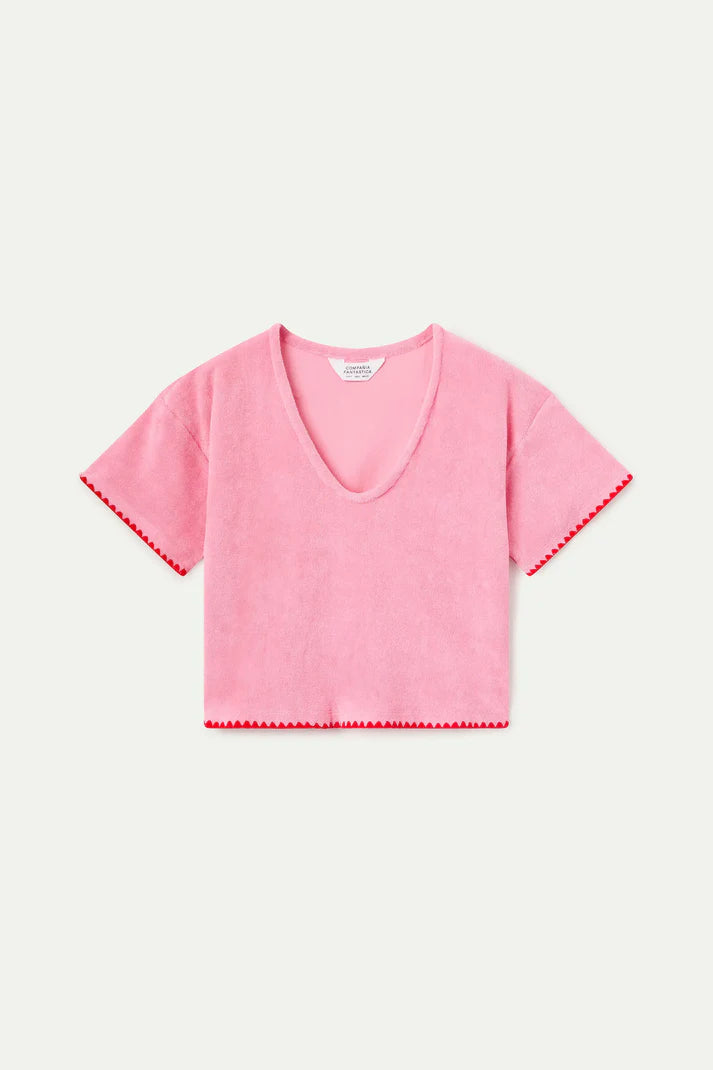 Pink Terry Shorts Set