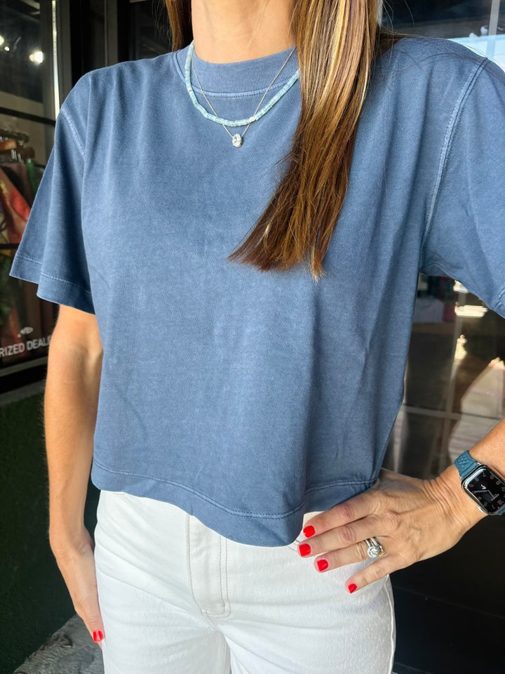 Vintage Indigo Crop Tee