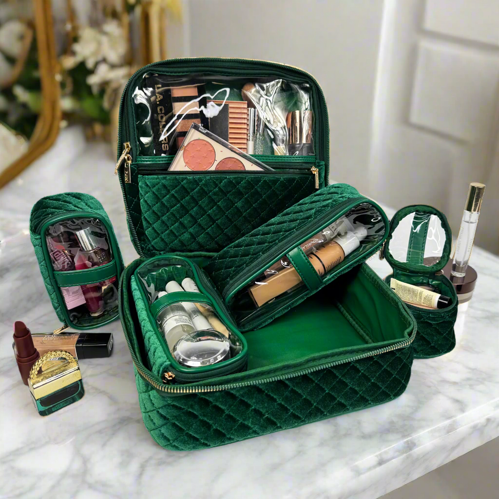 Mini Diva Makeup Case - Emerald Velvet