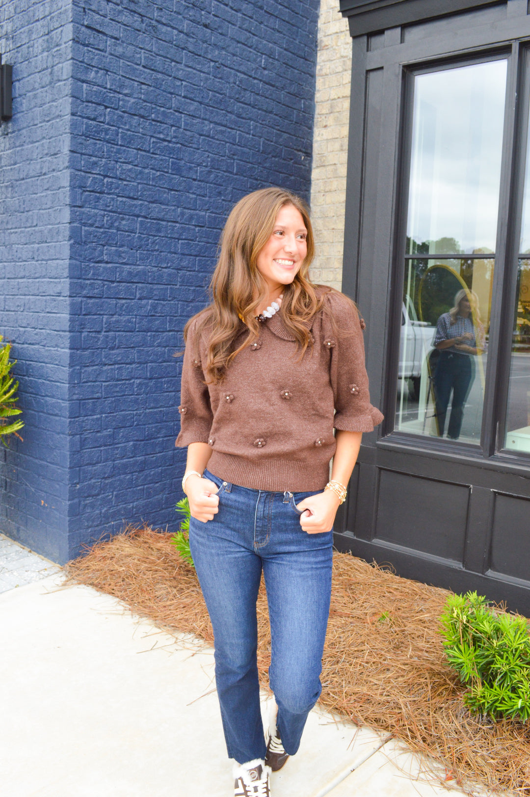 Cocoa Blossom Knit Top