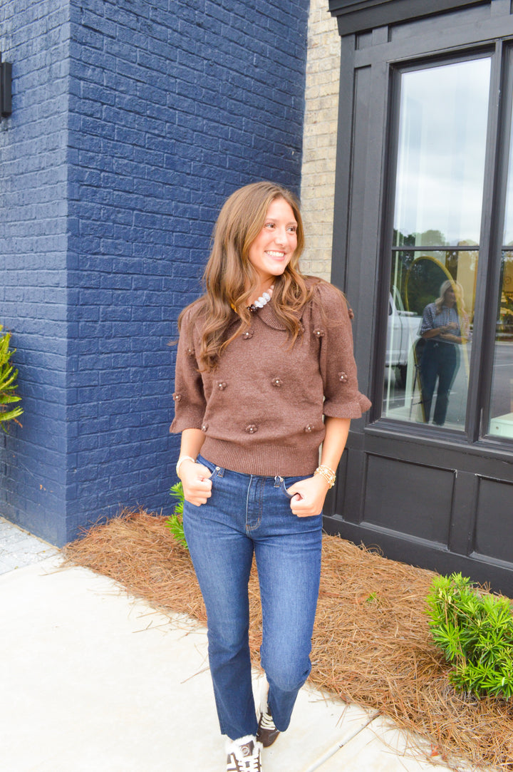Cocoa Blossom Knit Top