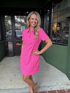 Pink Front Zip Dress