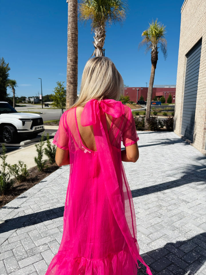 Organza Bow Maxi Dress