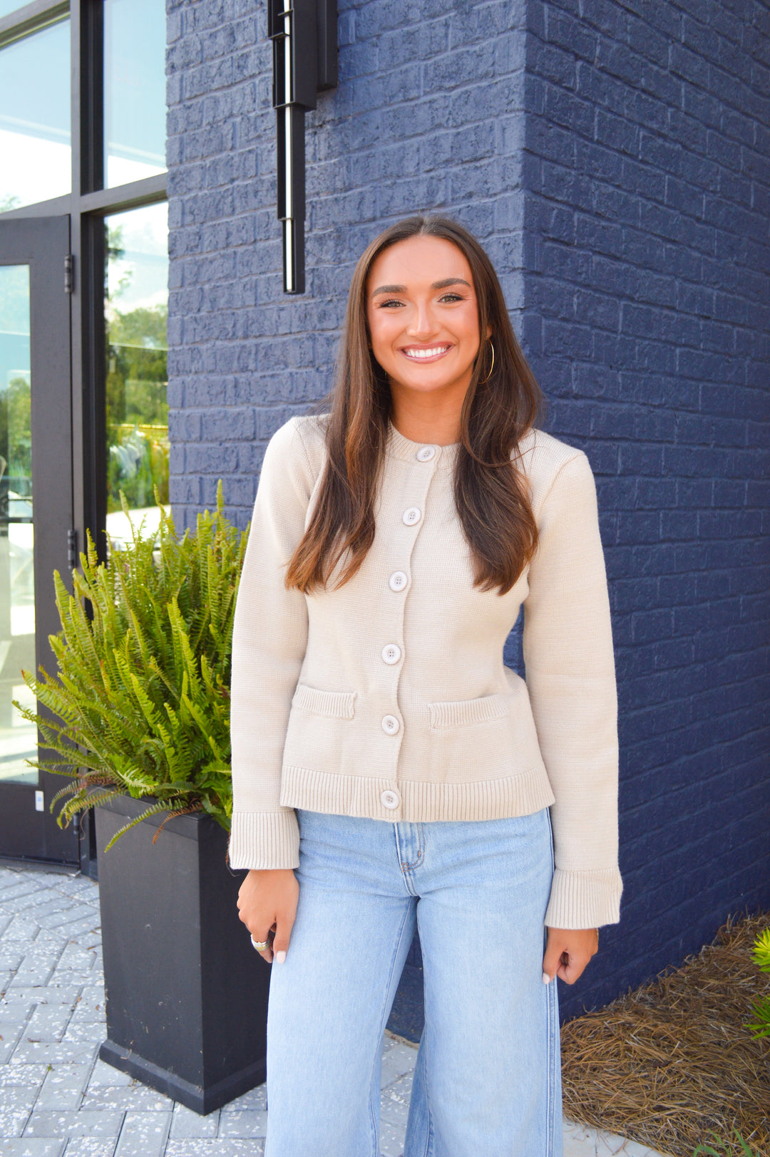 Stone Button Down Cardigan