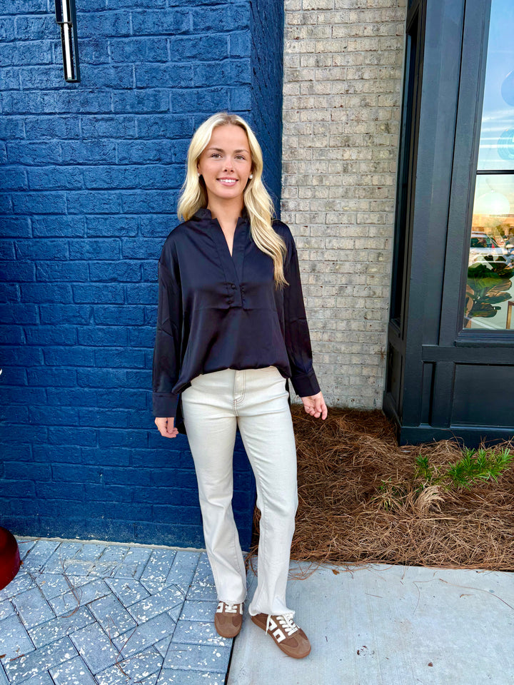 Black Iris Long Sleeve Blouse