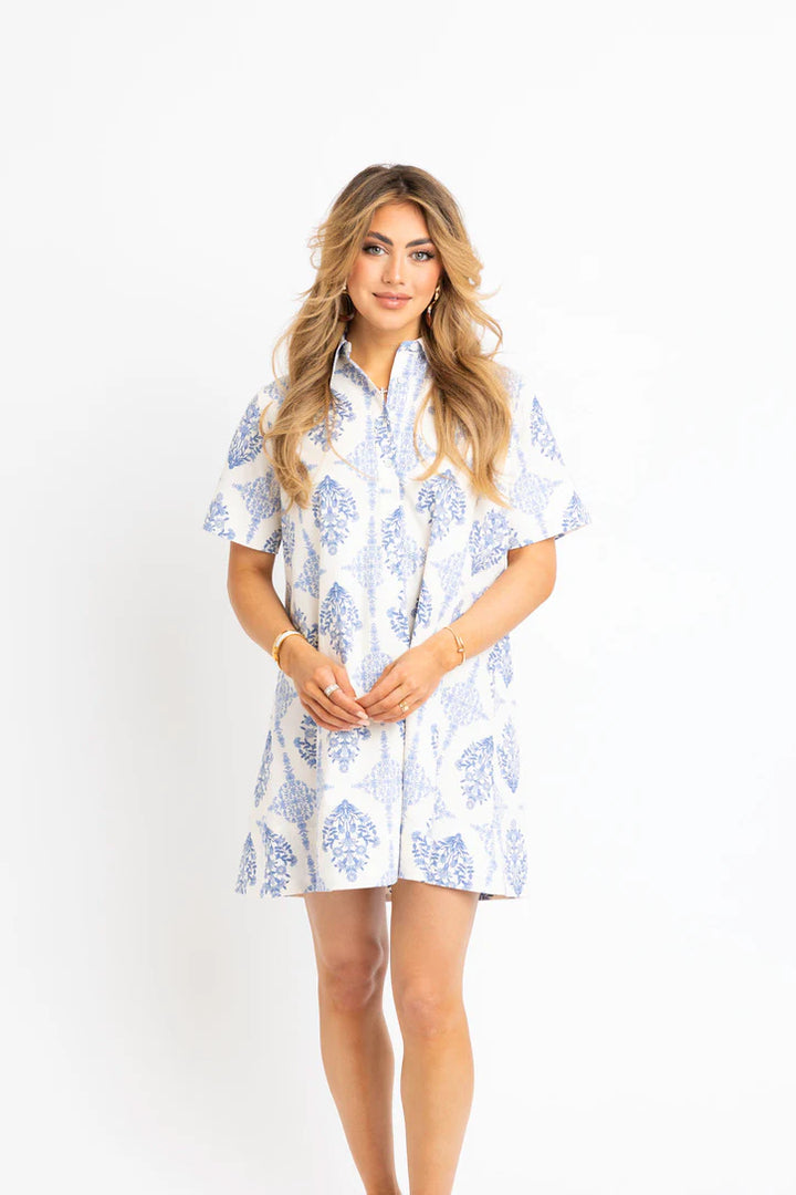 French Vintage Floral Shirt Dress