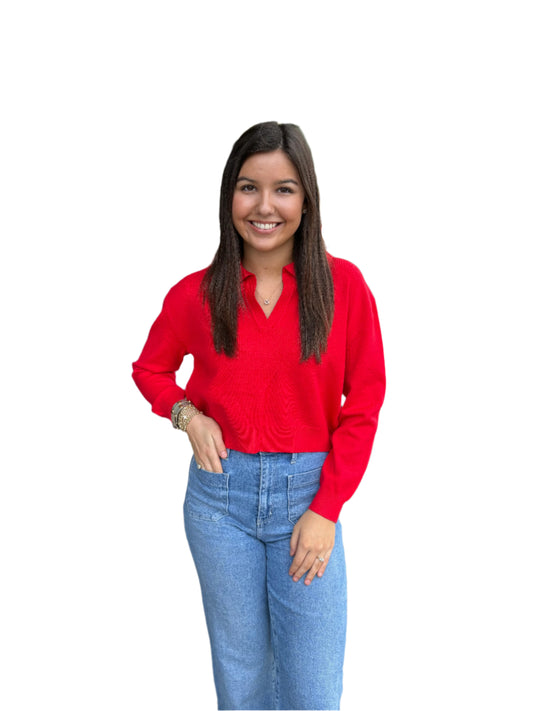 Red Novelty Stitch Sweater