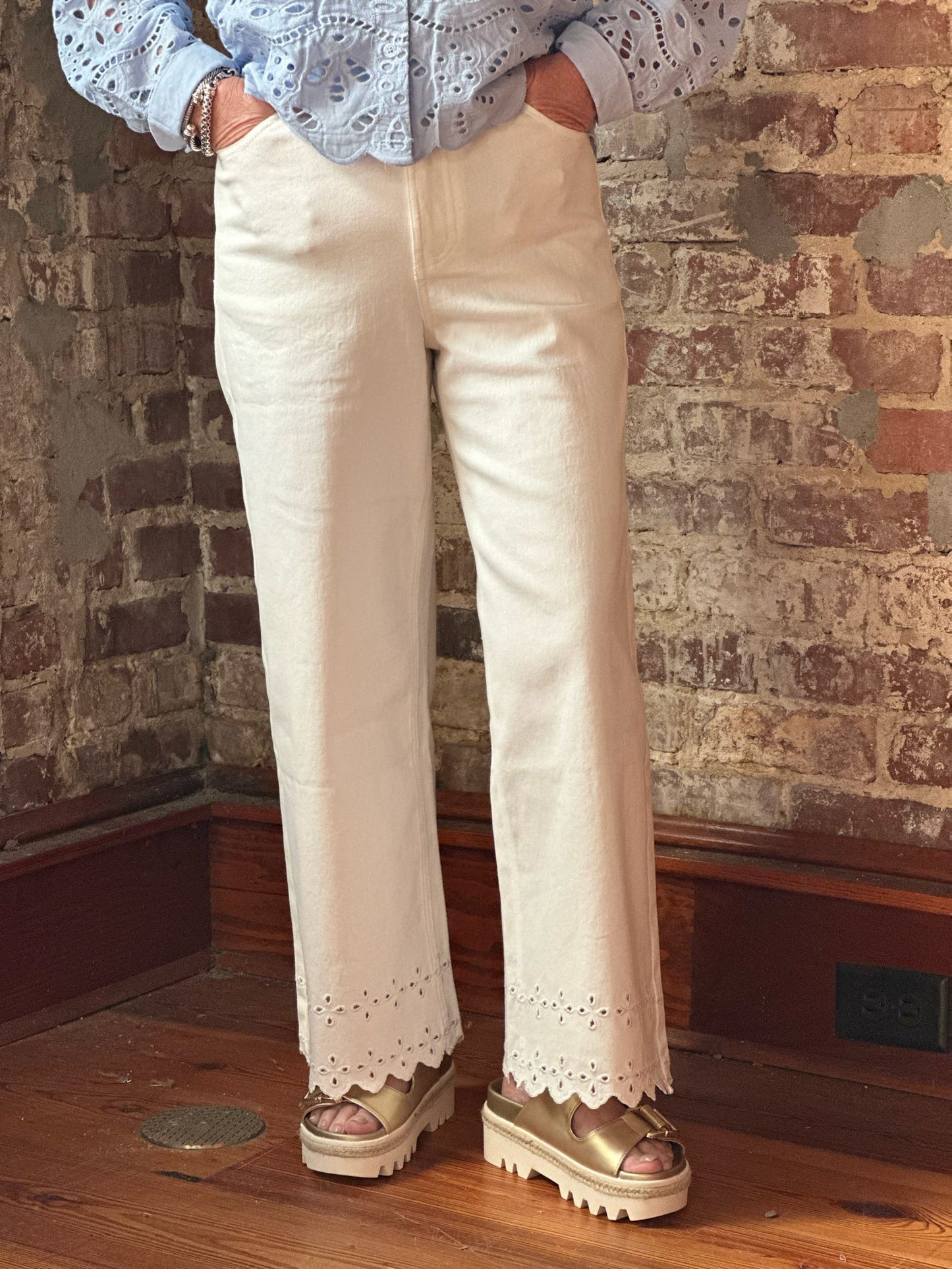 White Eyelet Denim