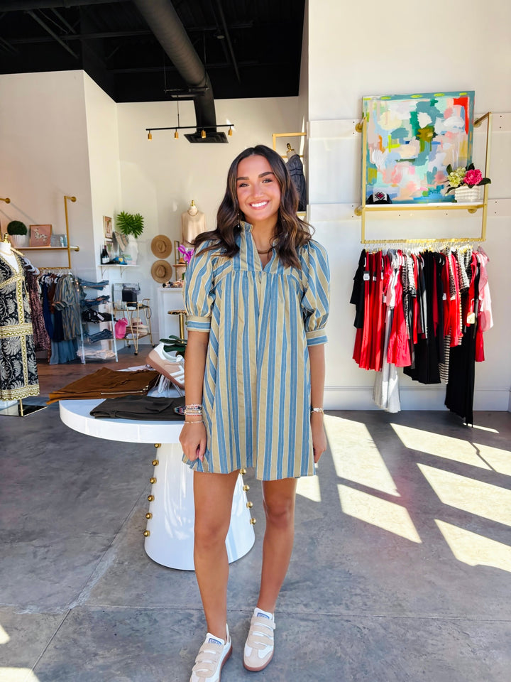 Hazel Fall Stripe Mini Dress