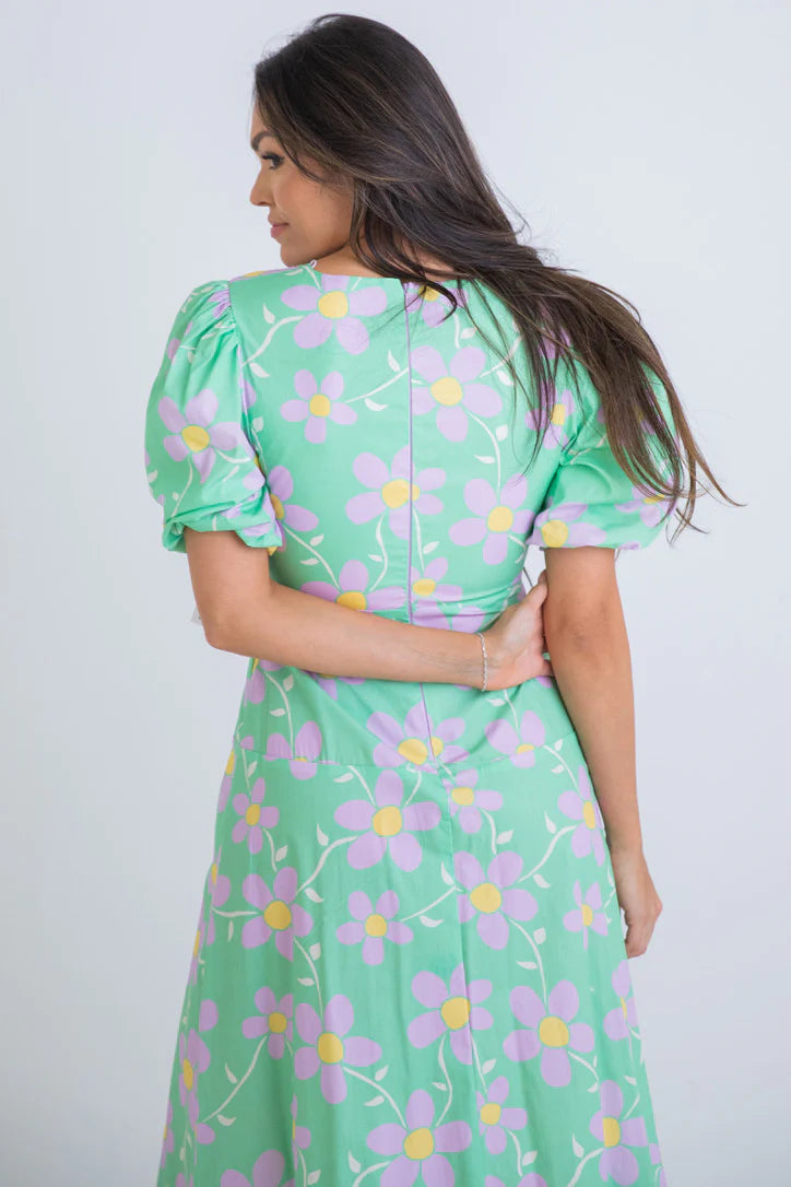 Daisy V-Neck Key-Hole Maxi Dress