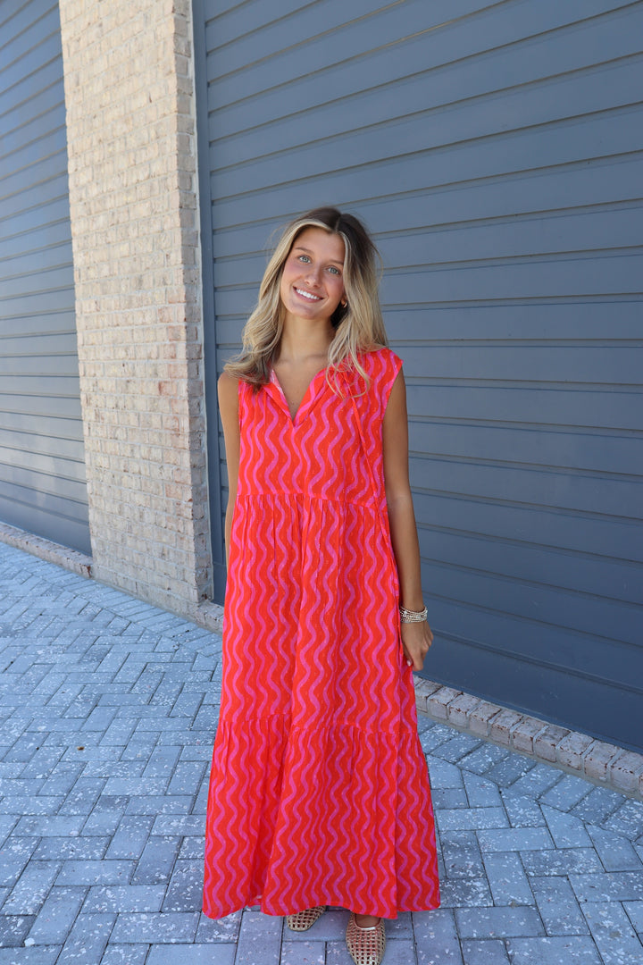 Pink Stripes Maxi Dress