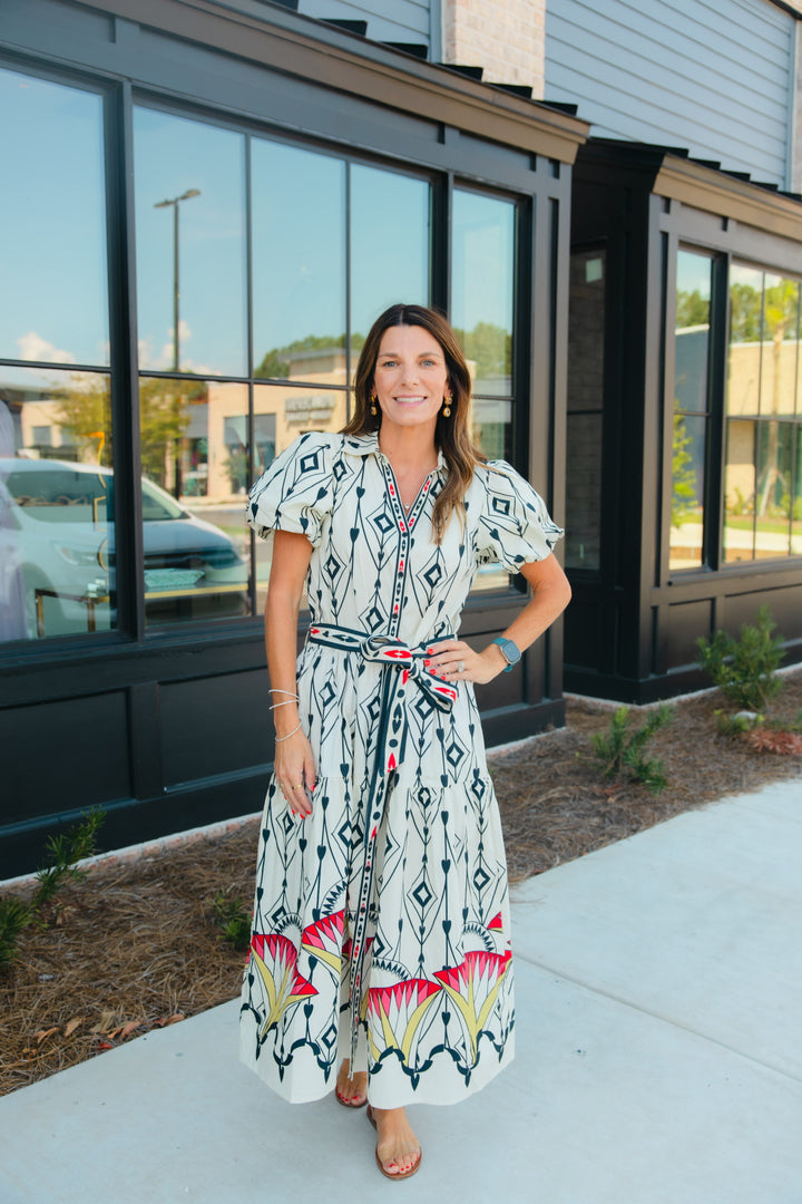 Della Dress in Arrow Motifs