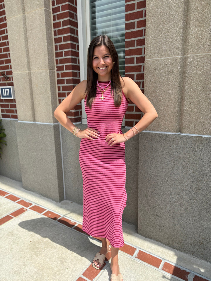 Stripe Knit Maxi Dress