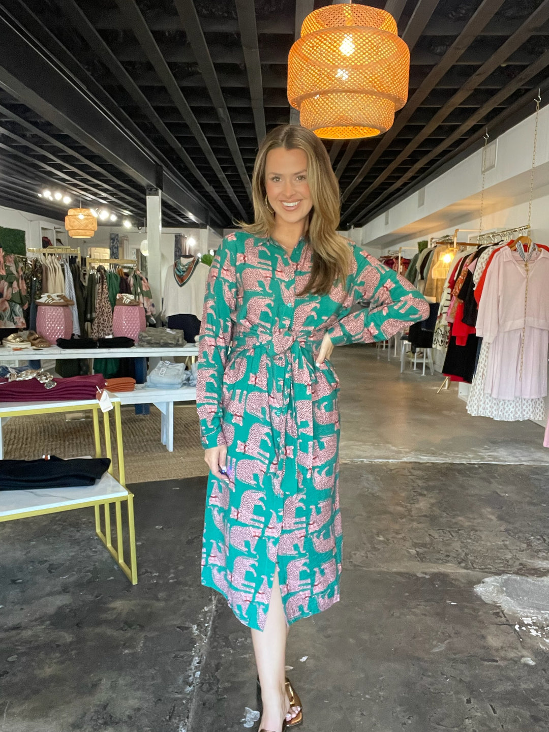 Leopard Print Midi Dress