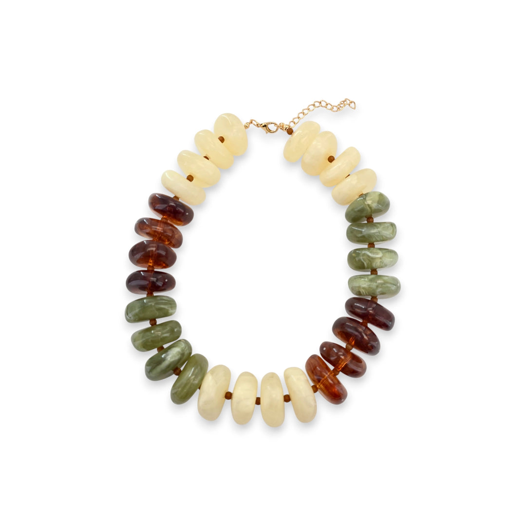 Off-White Multicolor Beaded Necklace