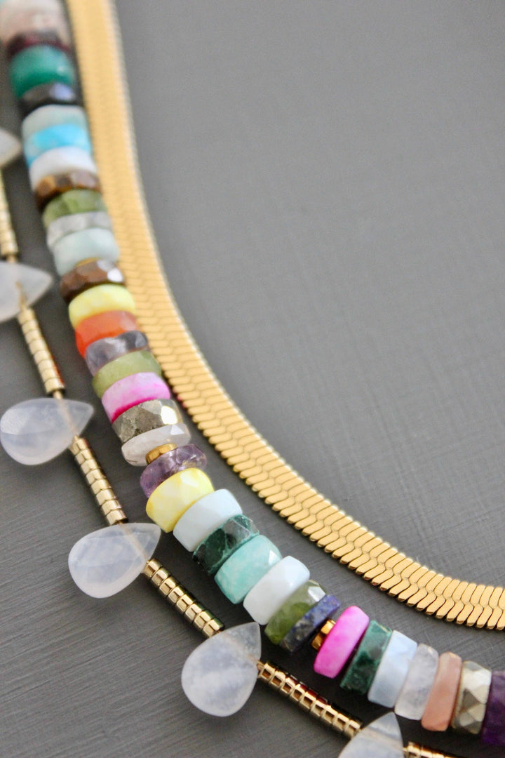 Triple Strand Multicolor Necklace