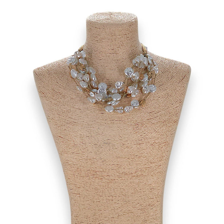 Coastal Chunky Coin Pearl Necklace