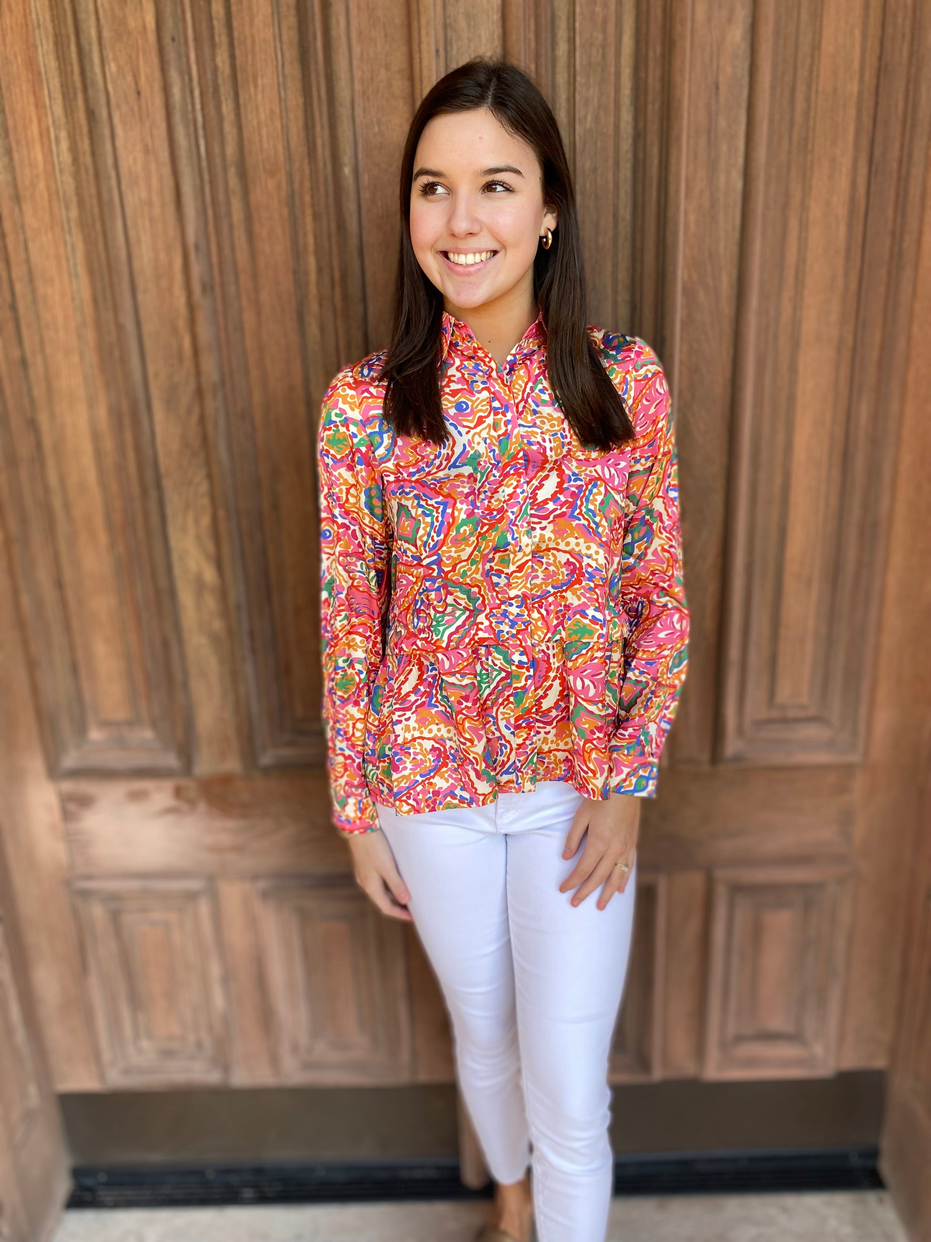 Multicolored Paisley Top