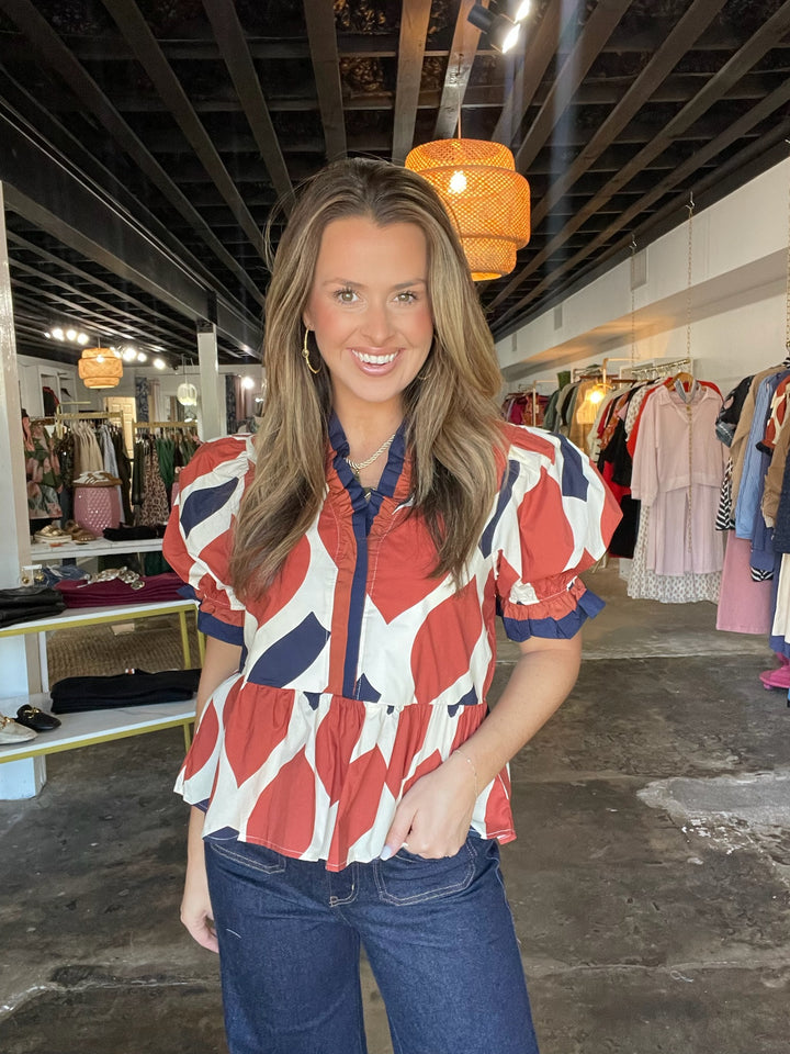 Ruffle Collar Autumn Top