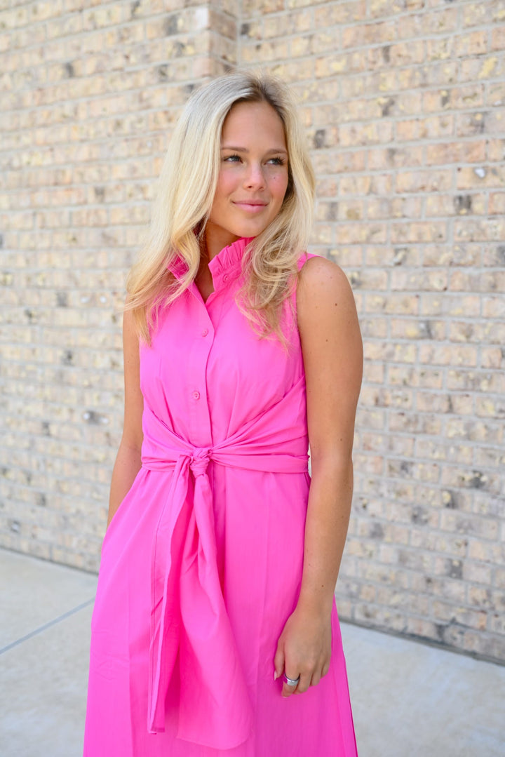 Sleeveless Wrap Midi Dress