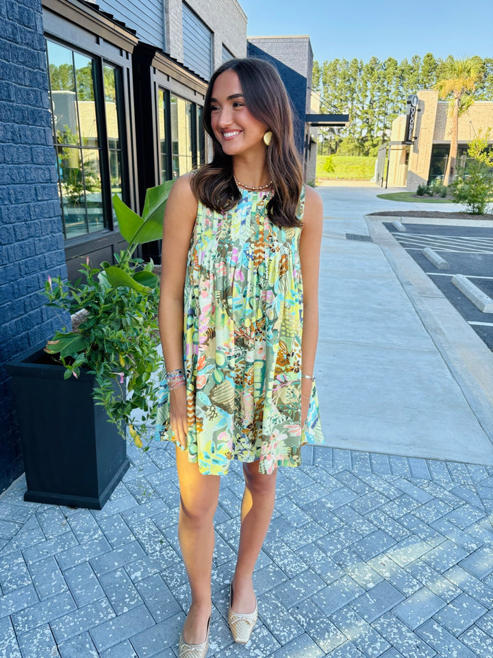 Whispering Meadow Pleated Dress