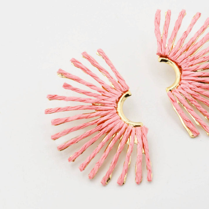 Light Pink Raffia Earrings