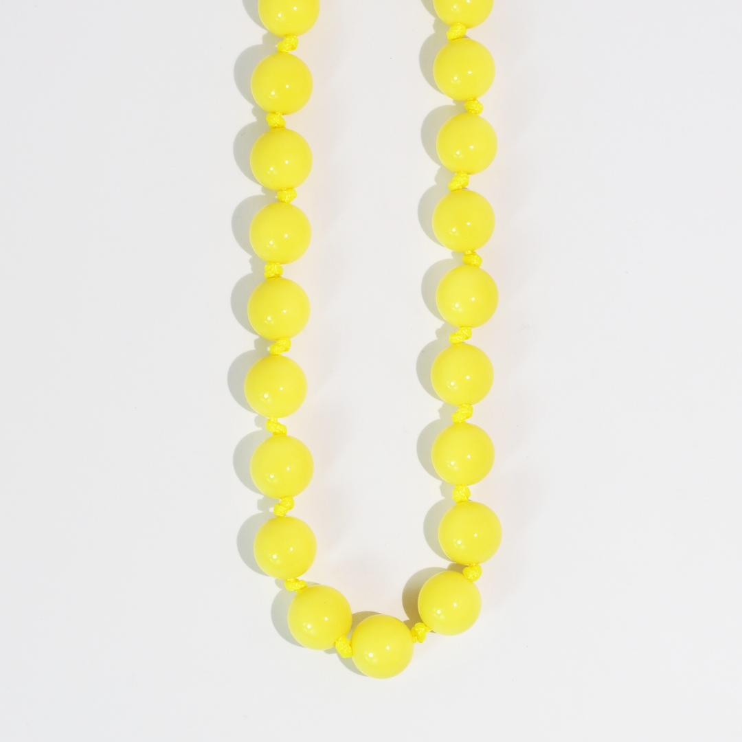 Bubblegum Beads Necklace: Yellow